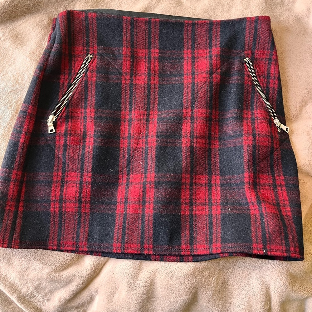 GAP Red and Black Plaid Mini Skirt